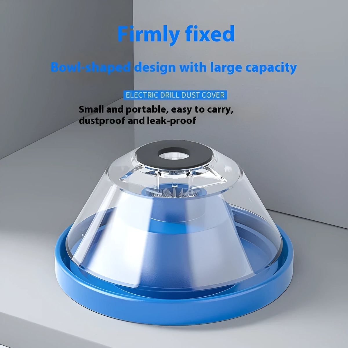 Blue plastic drill dust cover for electric hammer and hand drill, single or five-piece pack