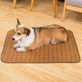 Brown woven rattan cooling mat for dogs available in six different sizes