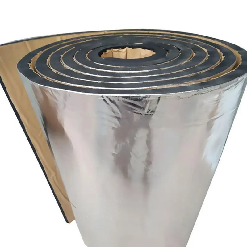 Silver aluminium foil automotive insulation mat 50cm x 200cm rectangle with polyester fibre core