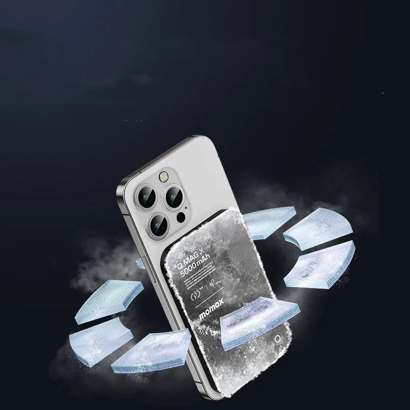Alloy magnetic wireless power bank in titanium gold or black colour with creative design