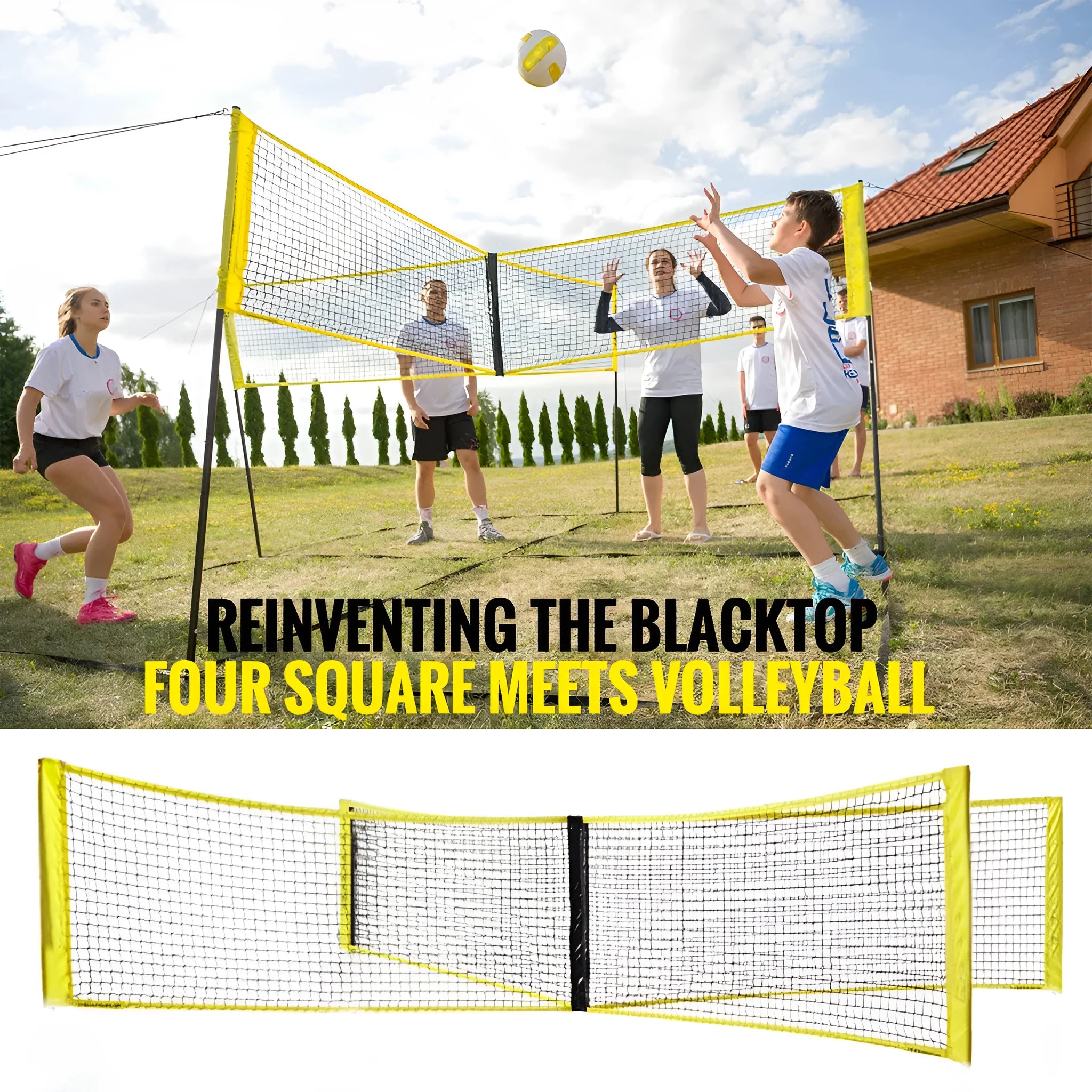 PE four sides standard volleyball net black polyethylene canvas hemming for indoor outdoor beach courts
