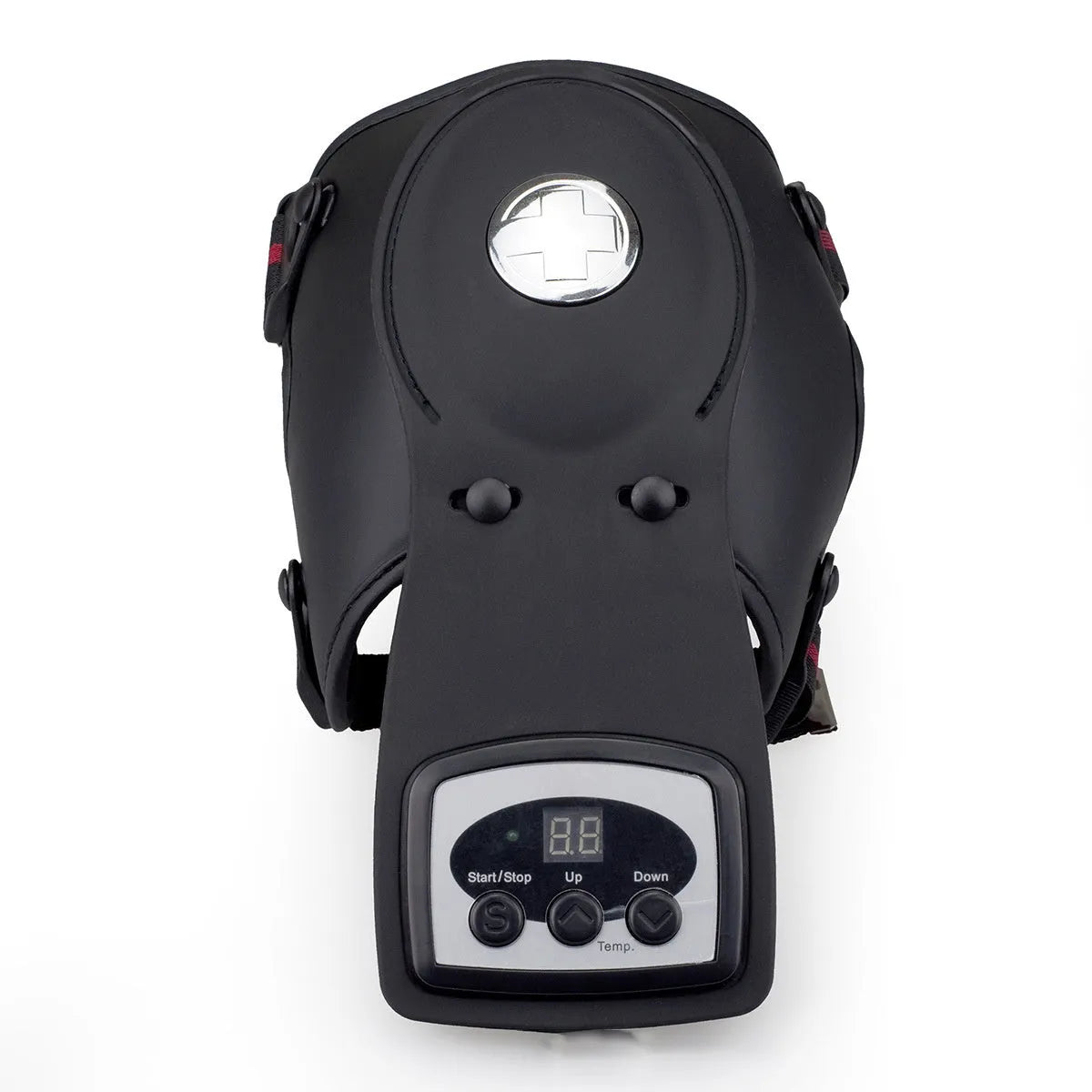 Infrared knee massager with adjustable temperature control and shoulder pads