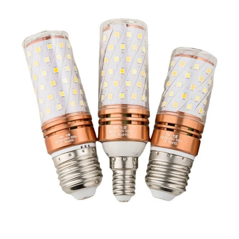 E14 E27 rechargeable LED screw bulb in 5W 7W 9W with warm white and three colour light options