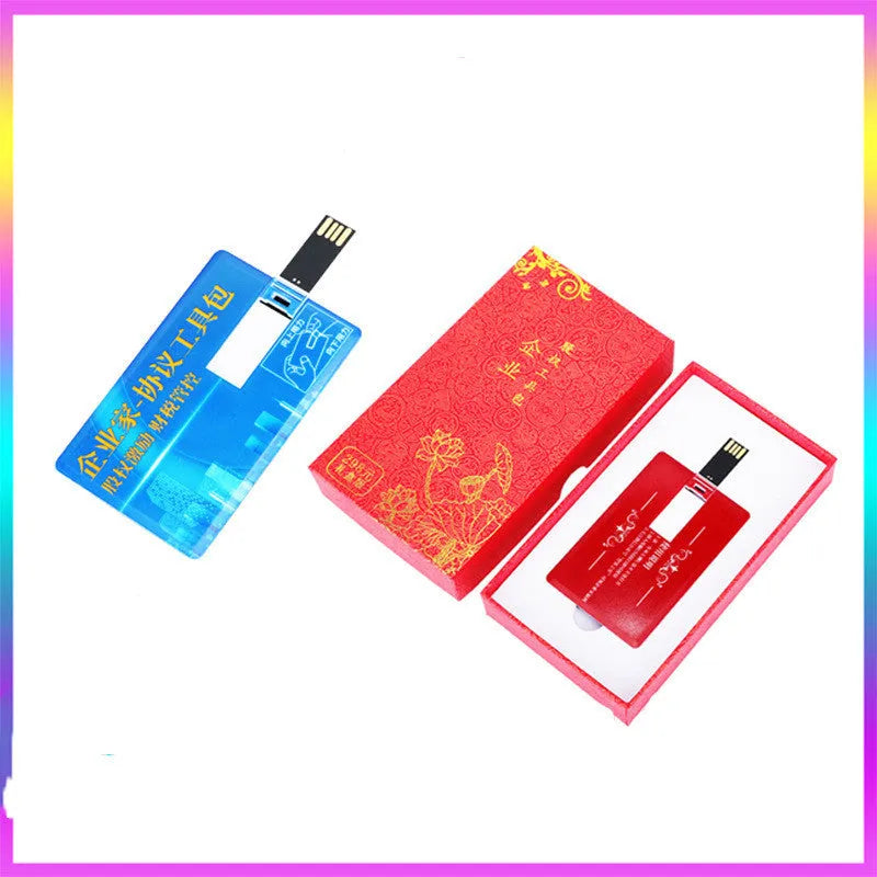 Creative gift USB flash drive in plastic business card shape with write protection switch