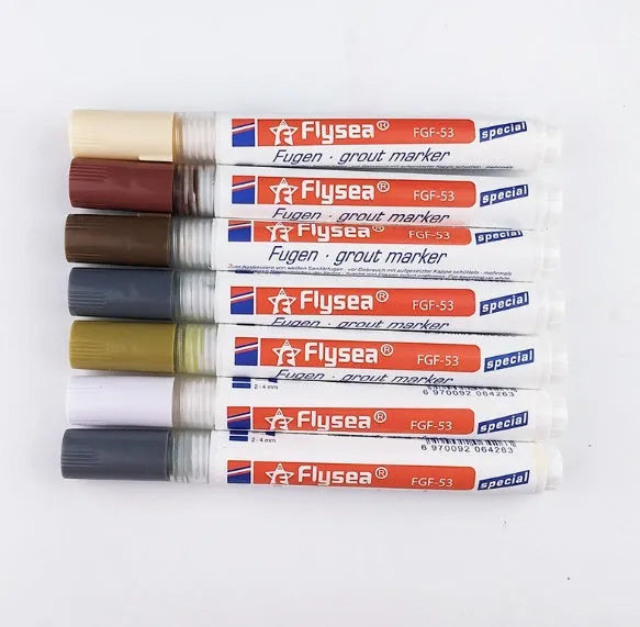 Tile gap grout coating marker pen with colour options for ceramic floor and wall crevice repair