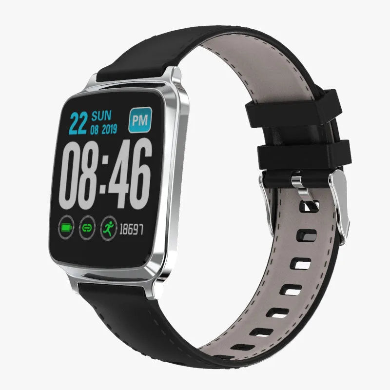 M8 smart bracelet with heart rate monitoring on wrist showing zinc alloy body and TPU strap