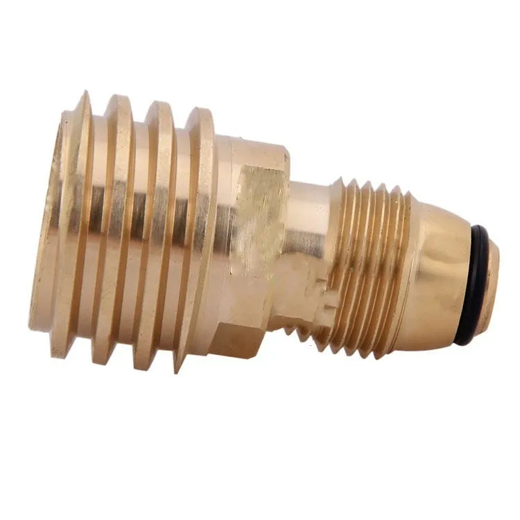 Brass gas brazing adapter with taper external thread and gold finish