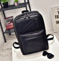 PU men's casual shoulder bag square vertical section black colour with stitching details and double strap
