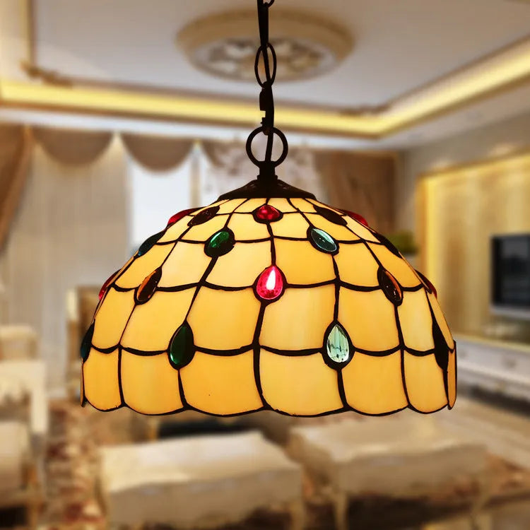 European retro baroque chandelier with coloured glaze finish and abstract modelling