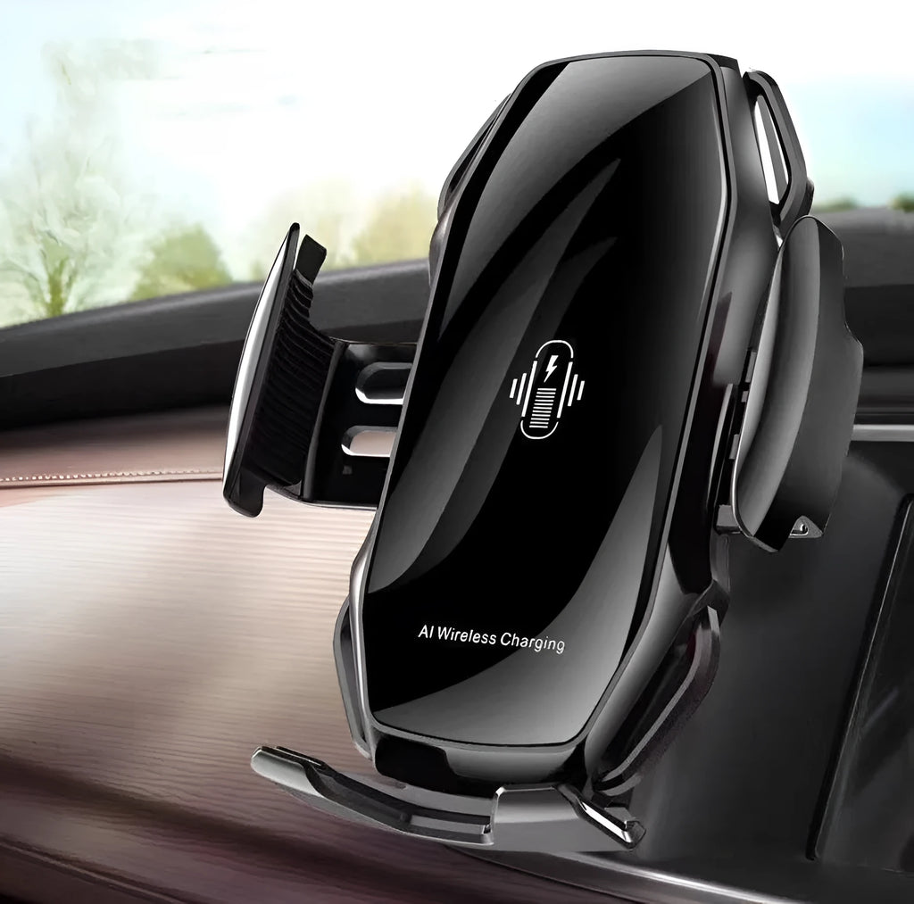 Car mobile phone holder with magnetic air vent mount and USB charging port in four colour options