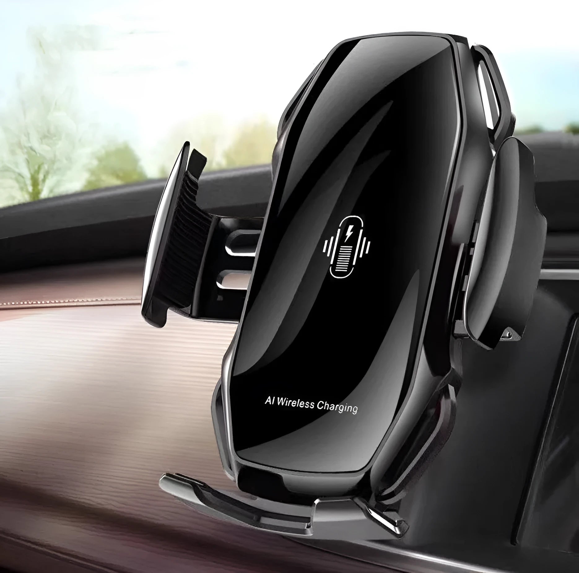 Car mobile phone holder with magnetic air vent mount and USB charging port in four colour options