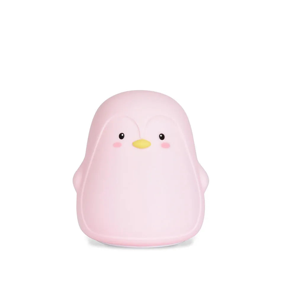 Penguin night light in silicone and ABS, 118x110x132mm, white light, USB rechargeable 1200mAh