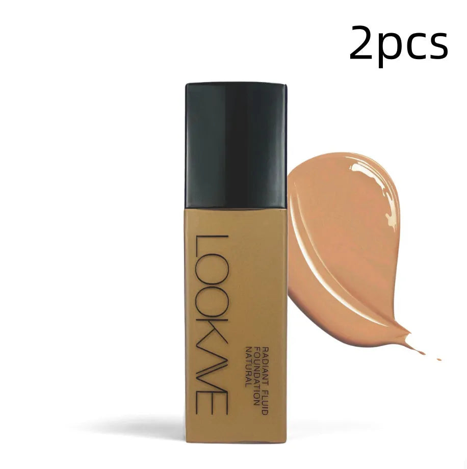 LOOKAVE matte liquid foundation bottle in 21c size with shade options LK63C-01 to LK63C-06