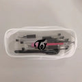 Transparent silicone pencil case 20 cm with BTS black character design on white background