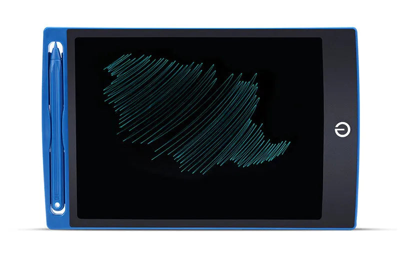 LCD writing tablet with ABS frame, 150 x 122 x 7mm, pressure sensing screen, erase button and CR2025 battery