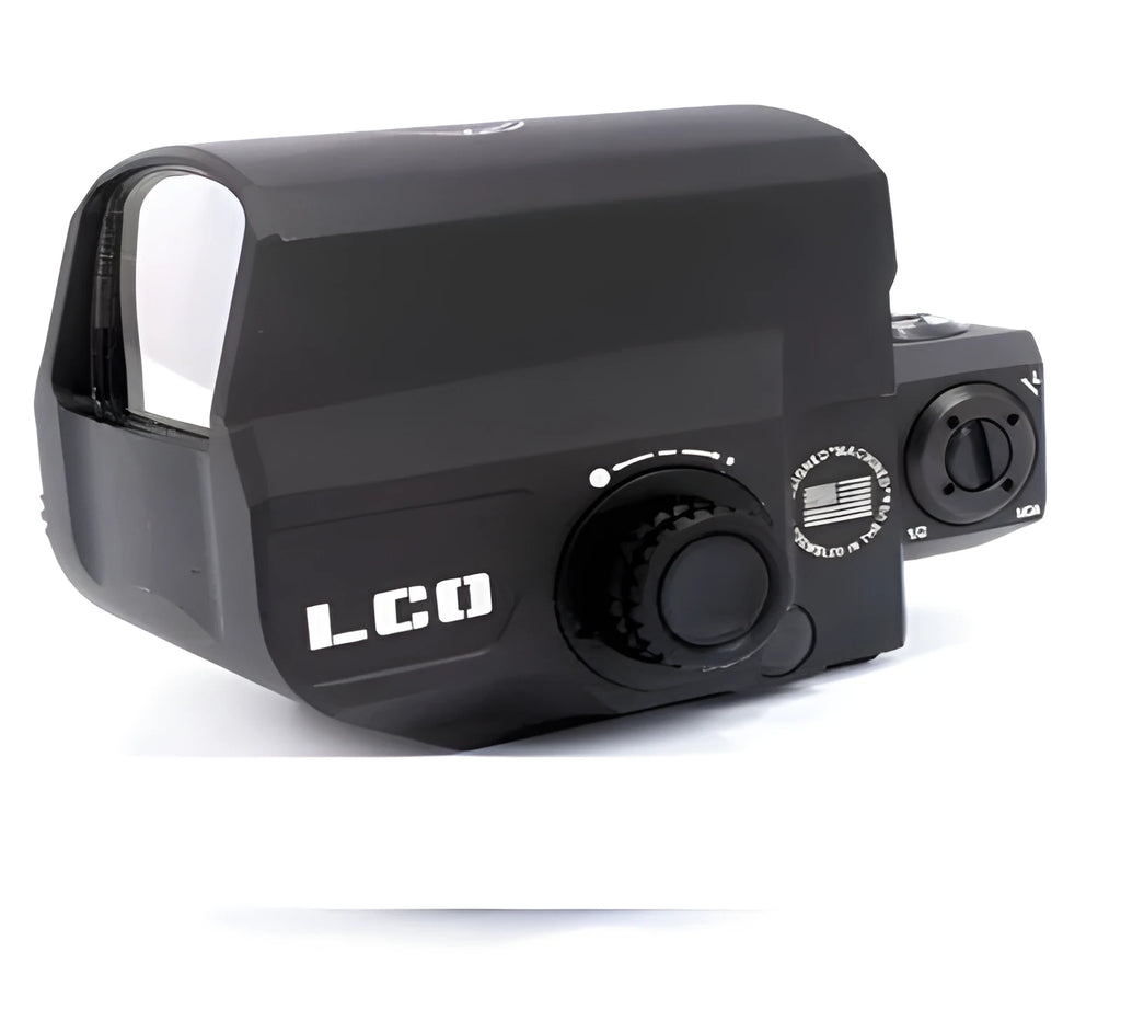 Tactical red dot reflex sight with holographic display and 20mm rail mount for rifles