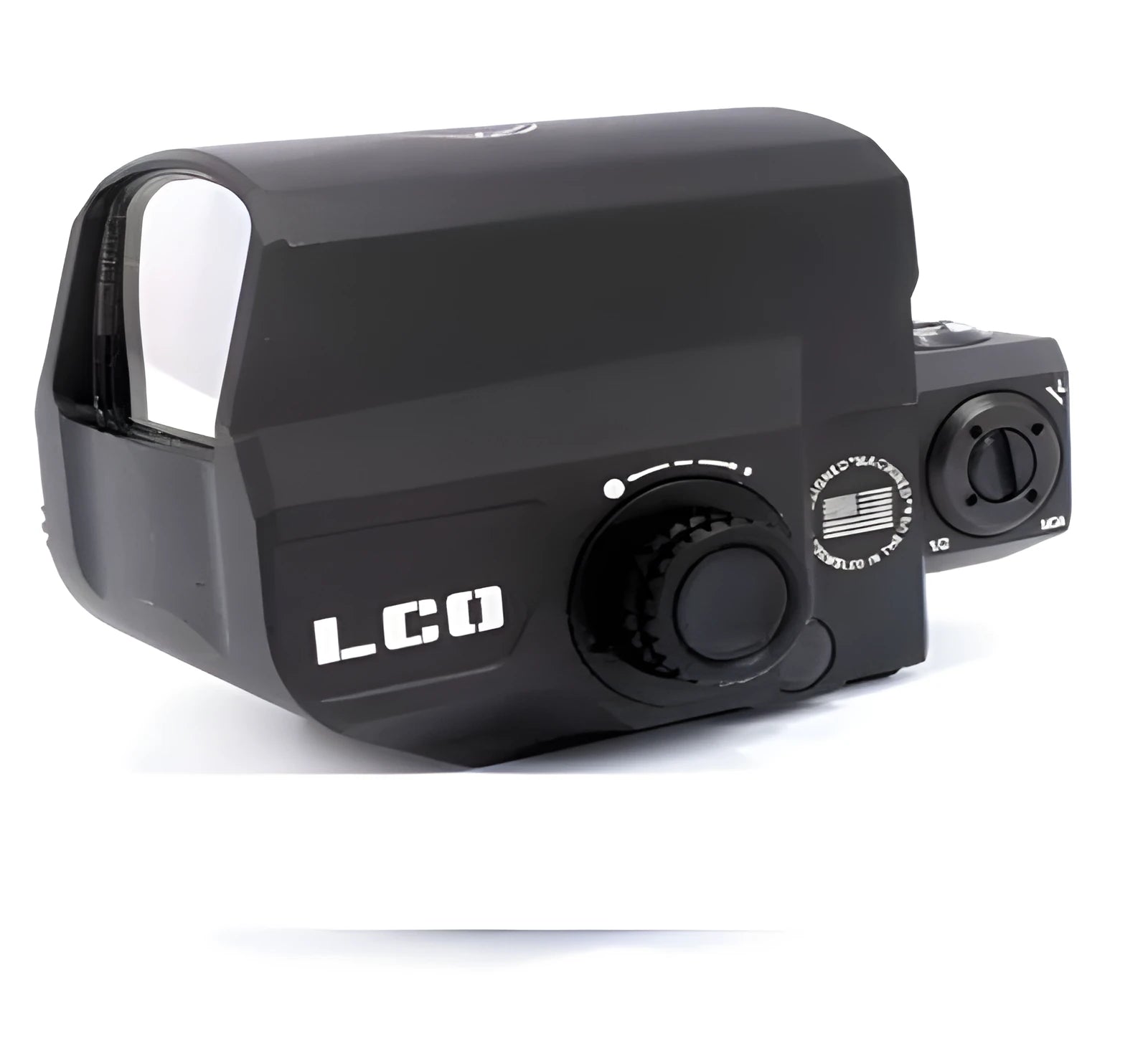 Tactical red dot reflex sight with holographic display and 20mm rail mount for rifles