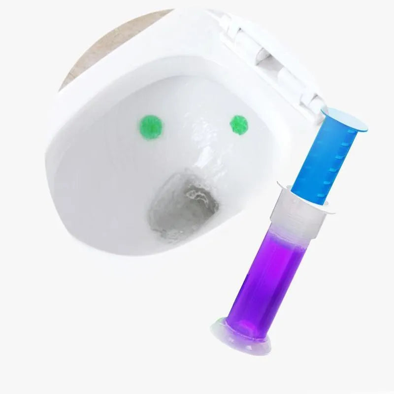 Magical Toilet Cleaner Gel in purple lavender colour-changing stick-on design with handle, 4.5x12cm