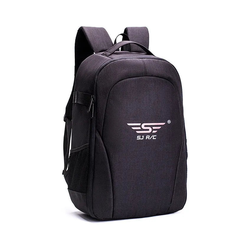 Black waterproof Oxford cloth backpack for unmanned aerial vehicles with multiple internal compartments