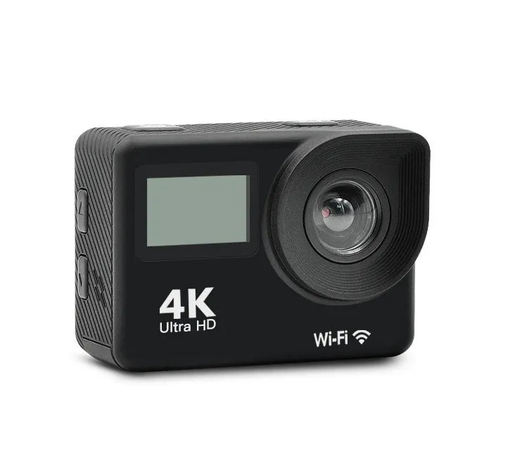 4K HD dual screen WiFi sports camera with remote control, 30m waterproof, Black or Silver