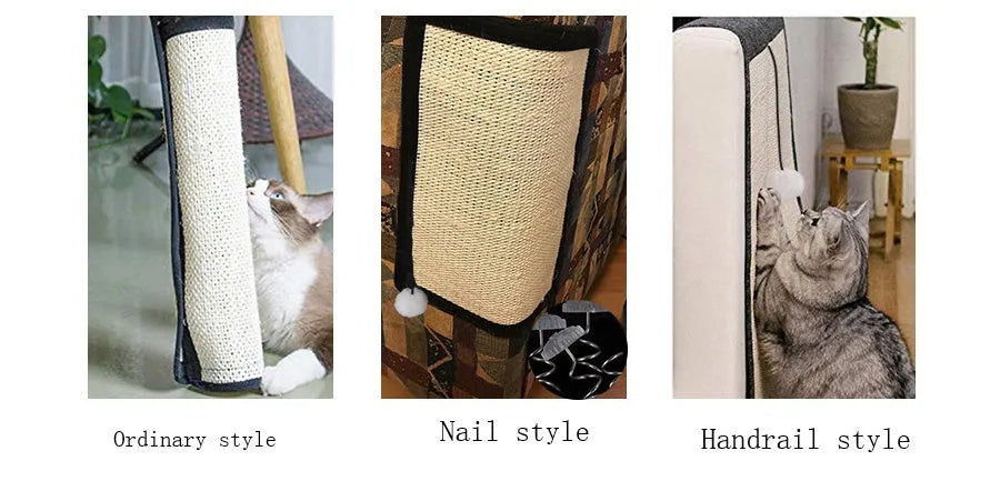 Cat Scratch Board Sisal Pad Table Sofa Protection Mat Furniture Protector with Sword Sisal and Corn Fibre for Nail Trimming and Scratching Instinct Beige 40x29cm Regular or Nailed or Handrail Style