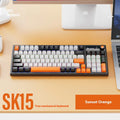 SK15 wired mechanical keyboard for laptops with mixed light green switches in three colour options