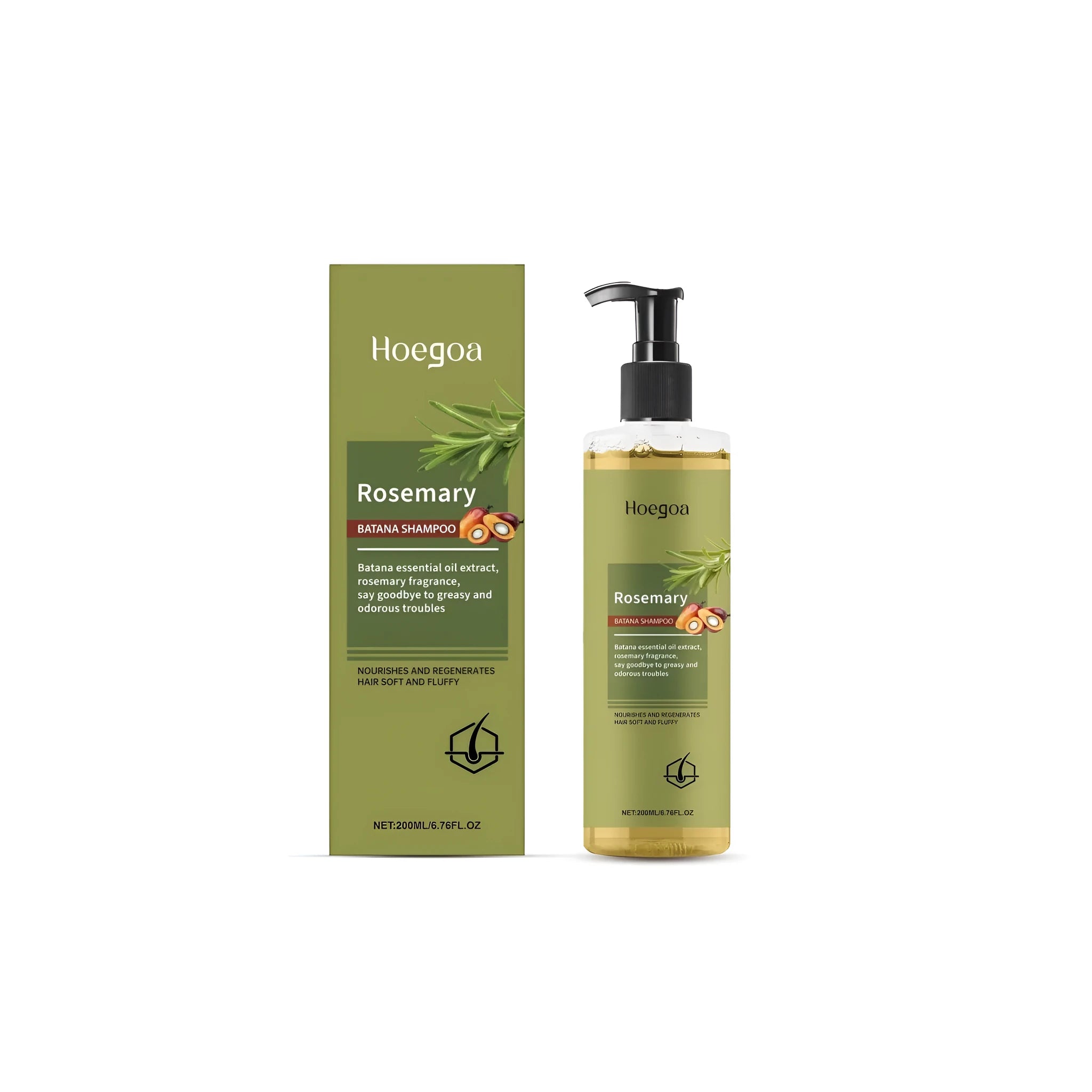 200ml bottle of rosemary hair growth shampoo with botanical extract formulation