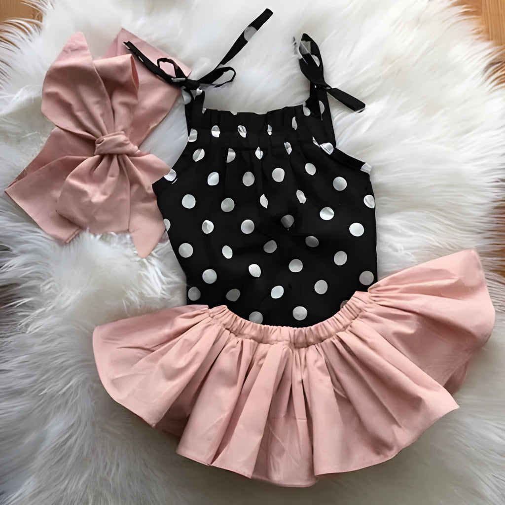 Girls clothing set in cotton blend, photo colour, shown in sizes 70cm, 80cm, 90cm and 100cm