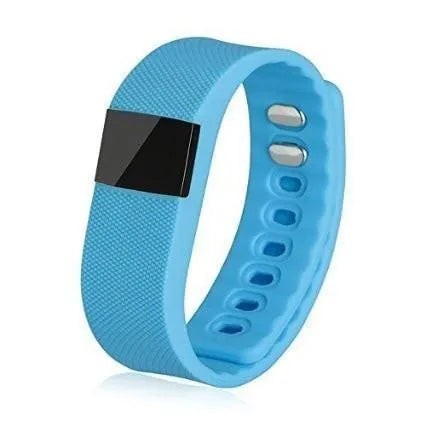 Plastic pedometer bracelet with LCD display showing activity tracking on adjustable strap