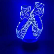 3D ballet dancer silhouette night light with colourful LED illumination on acrylic panel and ABS base
