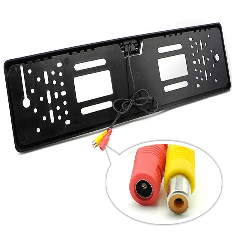 Black ABS car license plate frame lamp HR-217A, 57 mm x 14 mm x 4.5 mm, for practical hanging decoration.