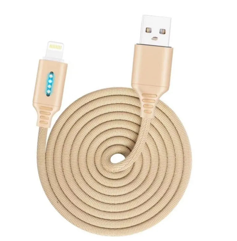 Fabric weaving fast charging cable showing woven texture and USB connector