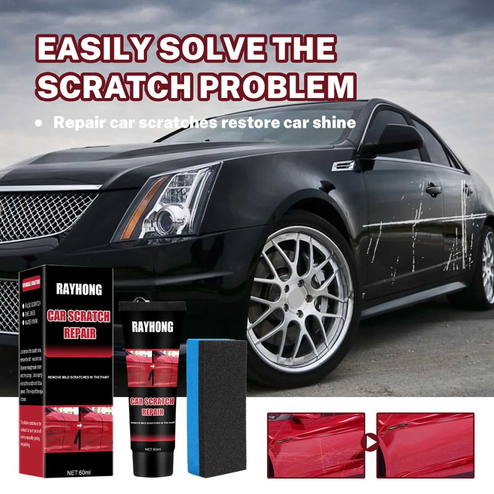 60ml car scratch repair wax kit for automotive paint maintenance and polishing