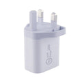 USB-C 18W PD wall charger with attached regional plug and a USB-C to USB-C cable