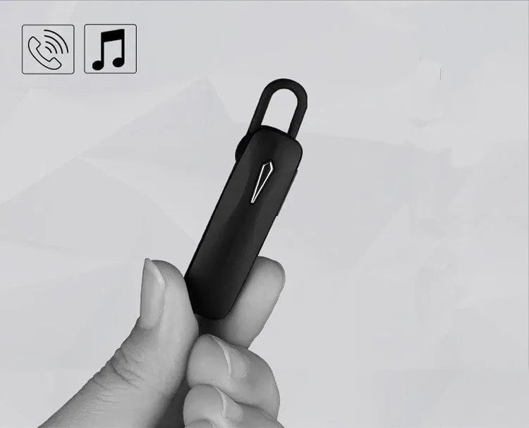 M163 Bluetooth car headset unit in black and white colour options on a car dashboard.