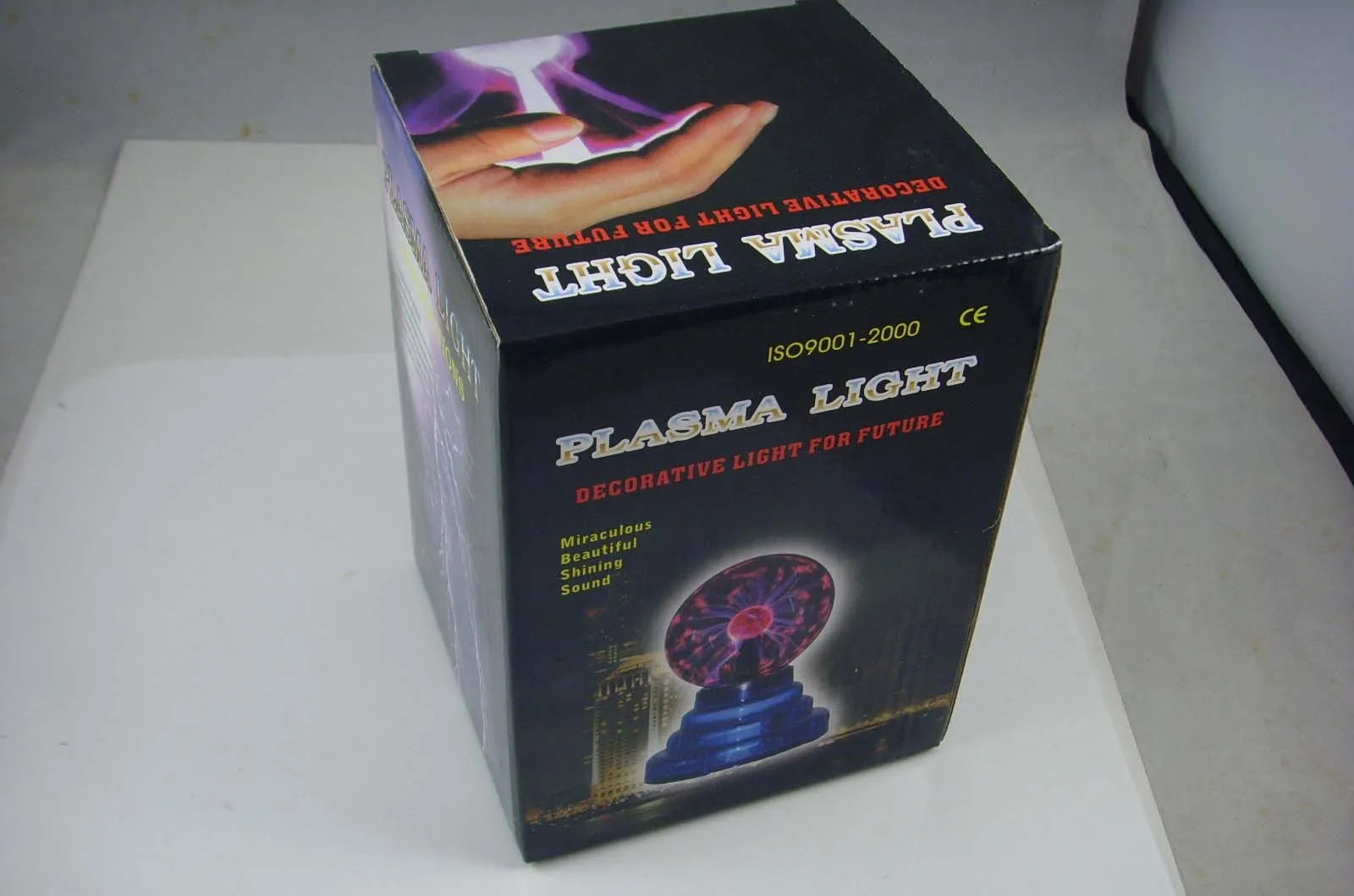 Colourful magic ball light with 7.62cm glass sphere on ABS base for events and promotions