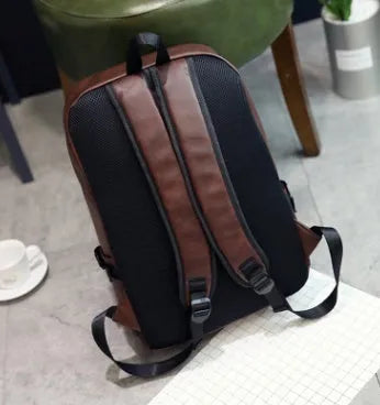 PU men's casual shoulder bag square vertical section black colour with stitching details and double strap