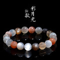 Natural colourful moonlight moonstone bracelet with 8mm single circle beads.