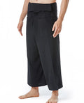 Linen blend drawstring harem pants in solid colour, loose straight-leg style for yoga and leisure