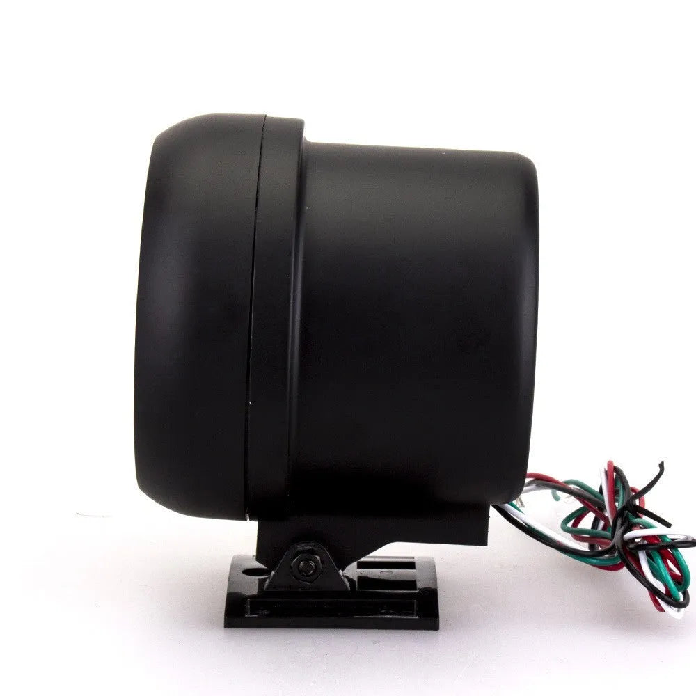 Black automotive tachometer with blue light pointer display showing 95mm diameter