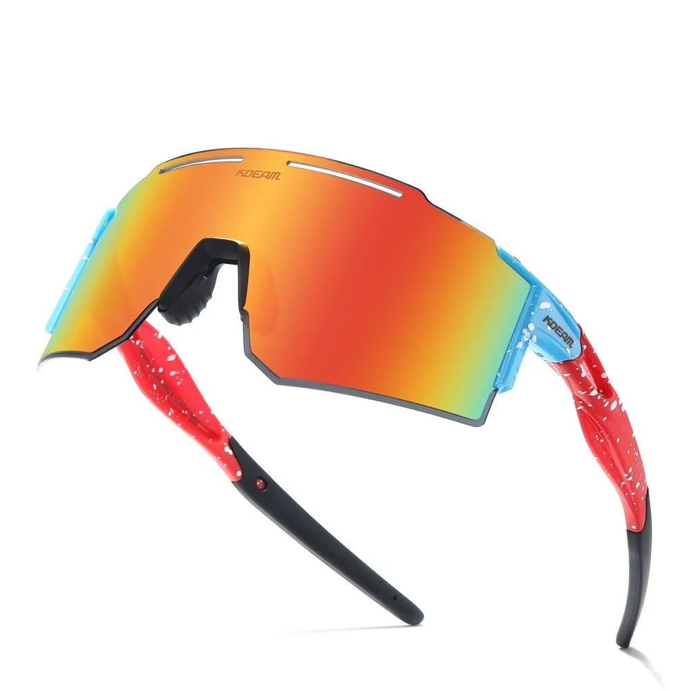 Polarised frameless cycling sunglasses with TR90 frame in multiple colour options for sports use