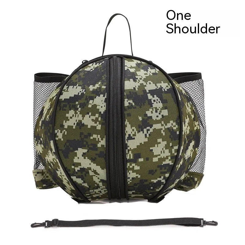 Oxford cloth basketball training bag showing 9 litre capacity with shoulder carrying options