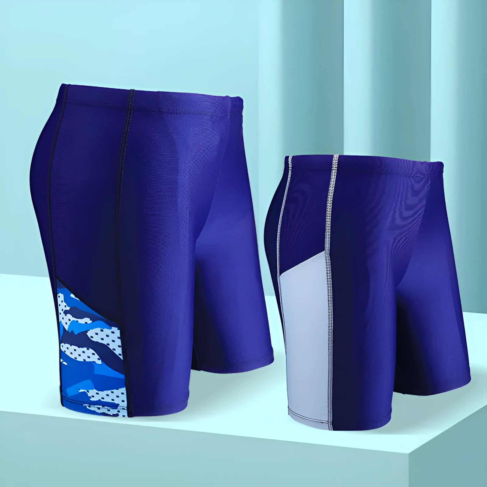 Children's quick-drying polyester swimming trunks for teenagers, high elasticity, sizes L to 5XL, fresh style pattern, one pair.