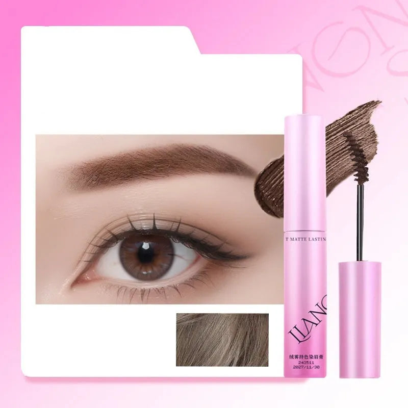 Velvet eyebrow cream pot in four natural shades including grey, brown and black colours