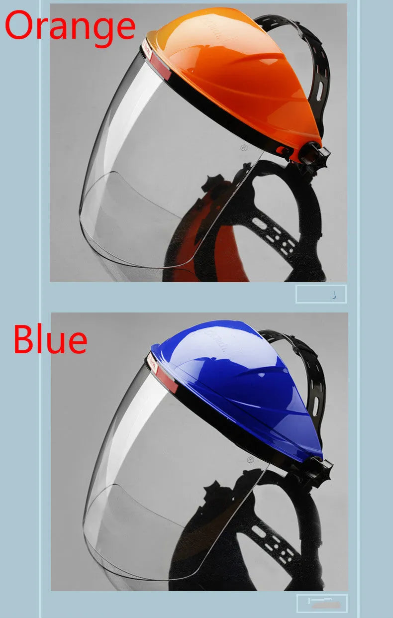 Heat-proof oil fume mask PC face shield in black, blue, orange, pink, or yellow for kitchen cooking