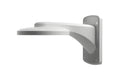 White aluminium alloy and ABS dome camera wall mount bracket on a white wall