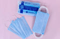 Disposable 3-ply medical-surgical face mask with blue earloop, 175mm x 95mm non-woven