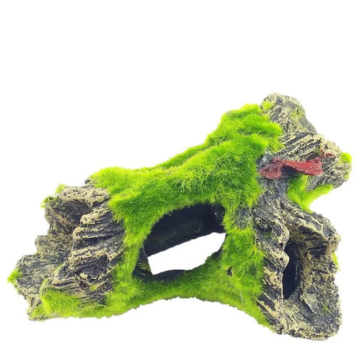 Aquarium resin decoration tree hole design measuring 16x10x7 cm safe for fish tanks