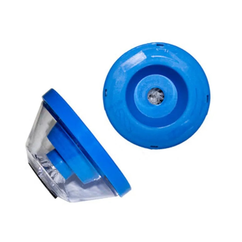 Blue bowl-shaped electric hammer dust cover and stopper accessory for drills.