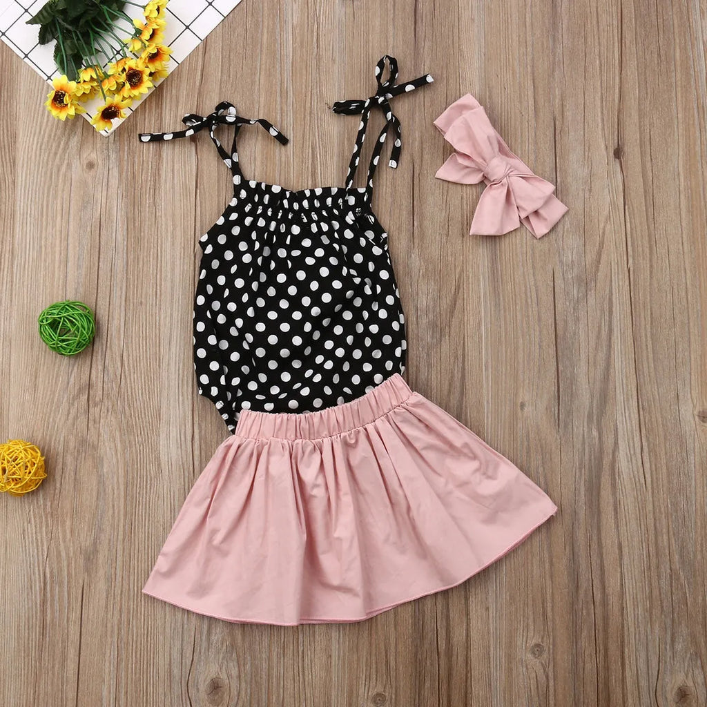 Girls clothing set in cotton blend, photo colour, shown in sizes 70cm, 80cm, 90cm and 100cm